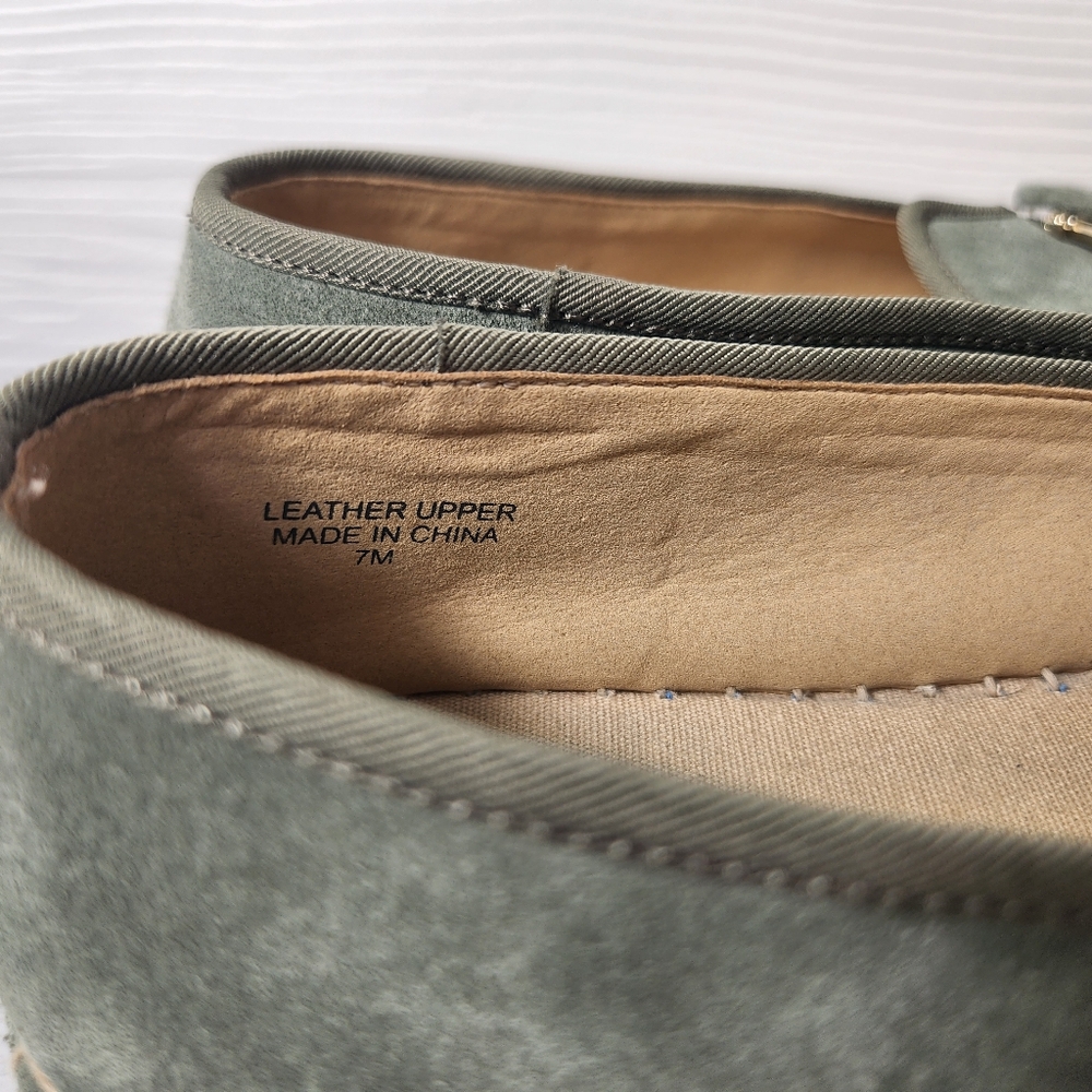 Talbots Quinn Horsebit Bow Suede Platform Espadrilles Slip On Shoes Sagebrush 7 - Picture 6 of 10